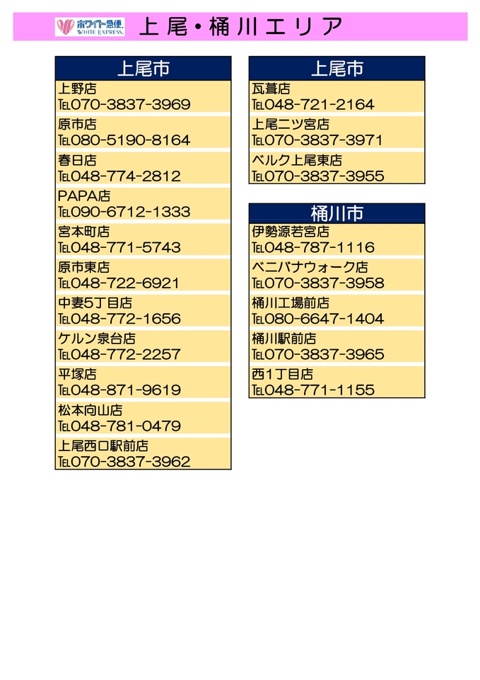 上尾エリア・桶川エリア